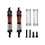 Two GPM Racing orange and black aluminium RC shock absorbers with extra springs and mounting screws on a white background.