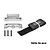 GPM Racing silver aluminium battery hold-down set with black velcro strap and three mounting screws on a white background.