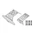 Two silver GPM stainless steel skid plates with mounting screws on a white background.