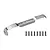 GPM Racing stainless steel centre skid plate for RC chassis with eight black mounting screws on a white background.