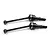 Two black Yeah Racing CVD driveshafts for RC cars, featuring metal construction and the YR logo, isolated on a white background.