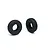 Two black rubber RC crawler tyres with aggressive tread patterns standing upright on a white background.