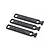Three black rubber Axial battery straps laid out diagonally on a white background.