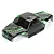 Pro-Line Coyote RC body shell with a black and green tear design on a white background.