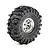 A single Pro-Line 1/30 scale chrome wheel with a black Mickey Thompson Baja Pro X tyre, isolated on a white background.