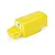 A yellow Pro-Line 1/16 scale school bus RC body shell viewed from a high angle against a white background.
