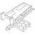 A black and white line drawing of an MJX RC car chassis part showing structural details and mounting points.
