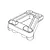 A black and white line drawing of an MJX RC front bulkhead brace showing its structural shape and mounting holes.