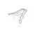 A black and white line drawing of an MJX RC front brace spare part, showing its structural shape and mounting posts.
