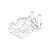 A black and white line drawing of an MJX RC front lower bulkhead spare part.