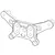 A black and white line drawing of an MJX RC front shock tower spare part.