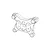 A black and white line drawing of an MJX RC front shock tower spare part.