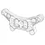 A black and white line drawing of an MJX RC rear shock tower spare part.