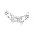 A black and white line drawing of an MJX RC rear shock tower spare part.