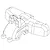 A black and white line drawing of an MJX RC rear upper bulkhead spare part.