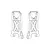 A line drawing illustration of two symmetrical RC car rear lower suspension arms.