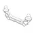A black and white line drawing of an MJX RC front body post mount component.