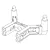 A black and white line drawing of an MJX RC rear body post assembly component.