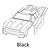 MJX RC 1/14 Truggy Painted Body Shell - Black 1430D1