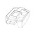 A black and white line drawing of an MJX RC dust proof chassis cover showing its structural shape and mounting points.