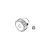 A line drawing of an MJX RC pinion gear with a separate grub screw shown on a white background.