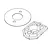 A technical line drawing showing a circular plate and a rectangular motor mount component for an MJX RC vehicle.