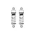 A technical line drawing of two adjustable RC shock absorbers side by side.