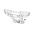 A black and white line drawing of an MJX RC rear bumper spare part.
