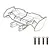 A black and white line drawing of an MJX RC rear wing spare part with four mounting screws shown below it.
