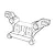 A black and white line drawing of an MJX RC front shock tower spare part.
