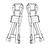 A black and white line drawing of two RC car rear lower suspension arms.
