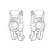 A line drawing illustration showing two identical RC car rear hub components side by side.