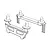 A black and white line drawing illustration of two RC car body mount sets, each featuring a horizontal bar with two vertical posts.