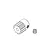 A line drawing of an RC pinion gear with a separate grub screw on a white background.