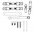 A technical line drawing showing an MJX RC steering bell crank and drag link assembly spare parts kit including turnbuckles, linkages, screws, and pins.
