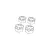 A line drawing illustration showing four hexagonal RC wheel hex adapters arranged in a group.