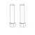 A line drawing illustration showing two identical steering posts with a cylindrical shaft and a hexagonal base.