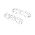 A line drawing illustration of two MJX RC suspension arm pin braces for RC vehicles.
