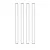 Four identical metal suspension arm pins arranged vertically against a plain white background.