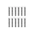 A digital line drawing of twelve identical countersunk head screws arranged in two rows of six.