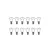 A technical line drawing of twelve identical coarse thread shoulder screws arranged in two rows of six.