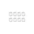 A line drawing of eight identical RC pivot balls arranged in two rows of four on a white background.