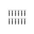 A line drawing illustration showing twelve identical button head screws arranged in two rows of six.