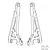 A technical line drawing showing two RC rear upper suspension arms and two small pivot ball components.