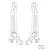 A line drawing illustration of two RC rear upper suspension arms and two small pivot balls on a white background.