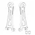A line art diagram showing two front upper suspension arms and two small pivot ball bushings for an MJX RC vehicle.
