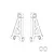 A line drawing illustration of two MJX RC front upper suspension arms and two small bushings.