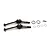 Two Yeah Racing steel double joint CVD driveshafts with included clips, pins, and washers on a white background.