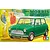 Box art for Tamiya 1/24 Morris Mini Cooper 1275S Mk.I model kit featuring a green Mini and two people in a park setting.