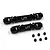 Two black aluminium RC centre driveshafts with universal joints and six small grub screws on a white background.